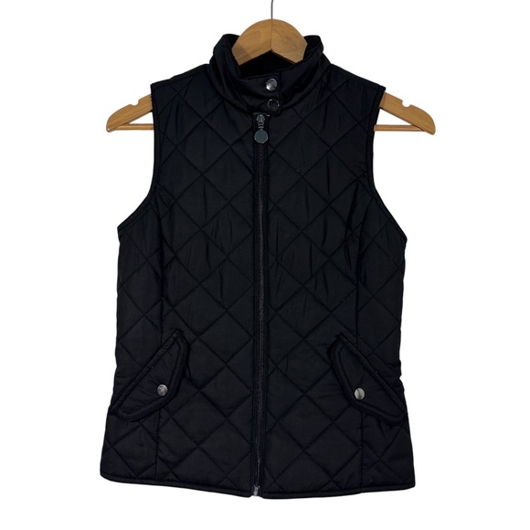 Bossini Women’s Size Small Black Quilted Zip Front Casual Puffer Vest Jacket - Picture 1 of 7